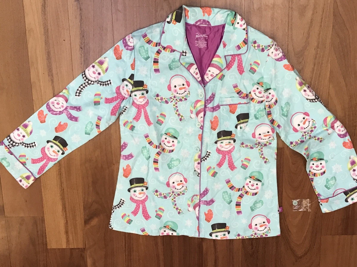 NEW Nick Nora Snowman Christmas Flannel Pajamas Set Small eBay