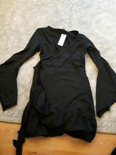 Boohoo Ladies Dress Black. Wrap. Jersey. Size 12