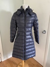 Moncler Moka Long Down Coat Navy Blue Sz 2