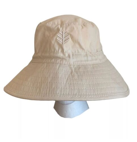 Coolibar Womens Khaki Sun Hat Adjustable UPF Protection Terry Band Large Bucket