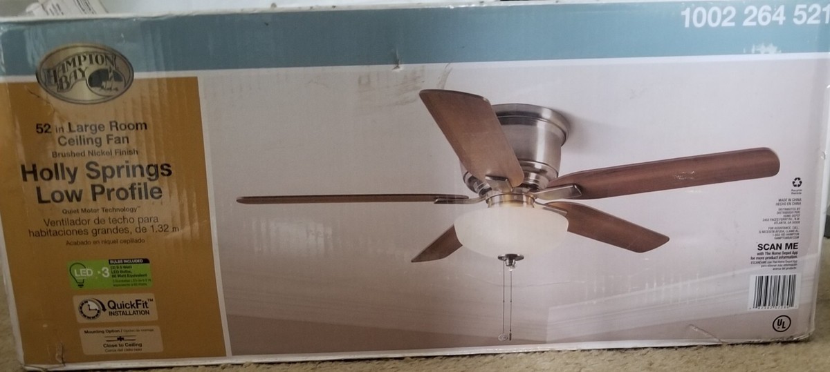 Hampton Bay 52 In Brushed Nickel Ceiling Fan Kichler Lighting