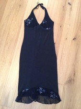 Hunters & Gatherers evening dress gown women black + delicate floral patterns