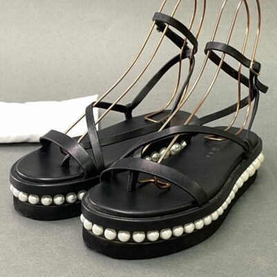 靴 jimmy choo Shell Sandals 36 HELOISE 120 | Latte Nappa Leather Platform Sandals | Summer