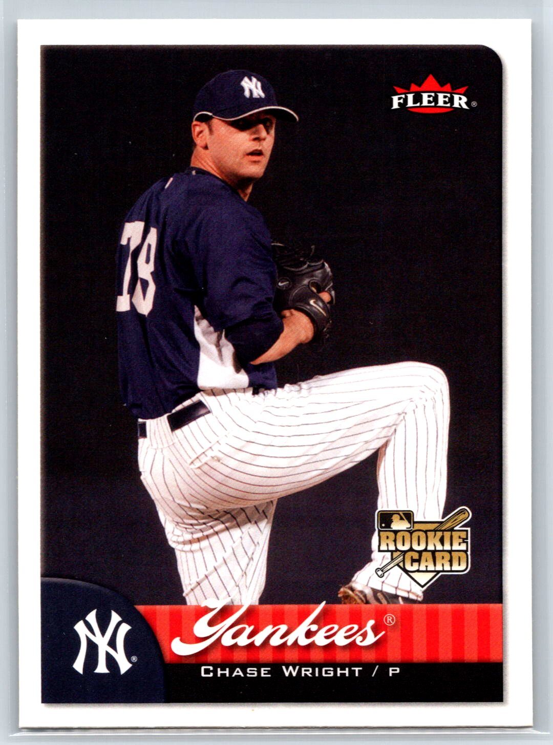 2007 Fleer Chase Wright Rookie New York Yankees RC #425