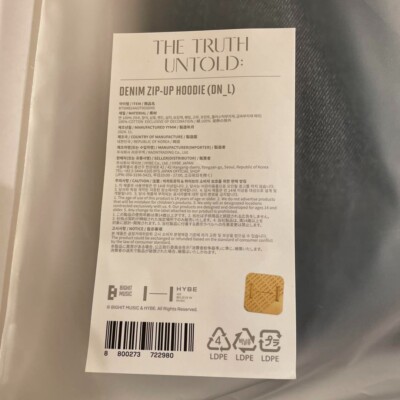 BTS JIMIN Exhibition The Truth Untold DENIM ZIP-UP HOODIE L Size