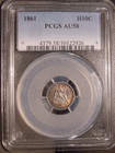 1861 Seated Liberty Half Dime Pcgs Au 58 Pq Luster Color Exceptionally Nice