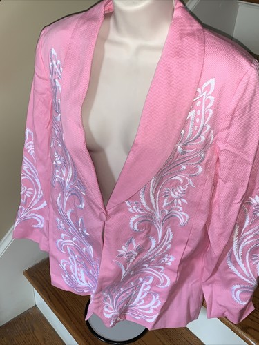 Vintage DOLLY PARTON Bob Mackie Wearable Art PINK Paisley Jacke Blazer ❤️tb3m5 - Bild 3 von 10