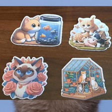 4 pk Cat Pack Stickers