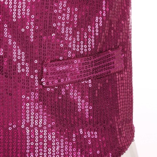 Mens Womens Sparkling Sequin Vest Waistcoat Sleeveless Button Jacket Clubwear - Picture 72 of 99