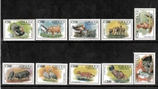 Ghana 1993 - Domestic Animals - Set of 10 Stamps - Scott #1617-26 - MNH