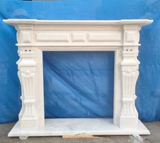 Hand Carved marble Fireplace Mantel