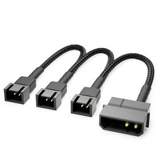20cm 4-Pin Molex 5V Stecker auf 3x 3-Pin L&uuml;fterkabel L&uuml;fteradapter L&uuml;fterkabel