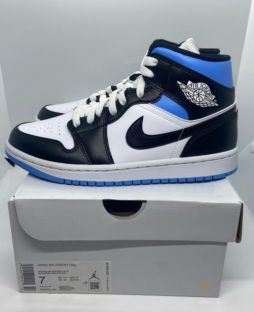 ウィメンズ Nike WMNS Air Jordan 1 Mid University Blue 正規品 Nike Air Jordan 1 Mid University Blue (Womens) Size 7W / 5.5
