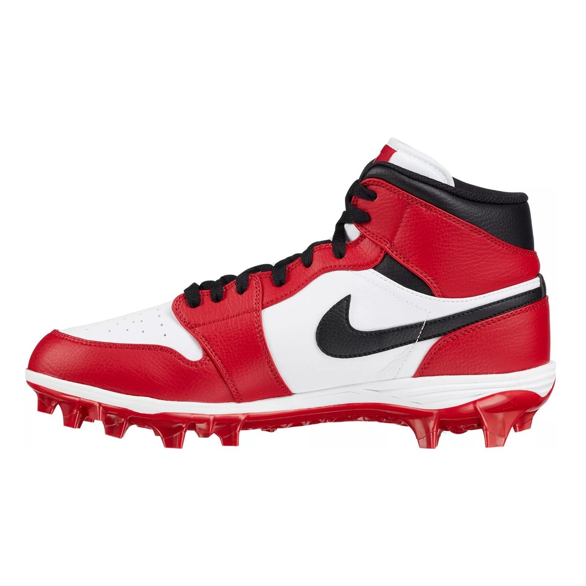 Jordan 1 Mid TD Men's Football Cleats White/Varsity Red Jordan 1 Mid TD Men's Football Cleats White/Varsity Red