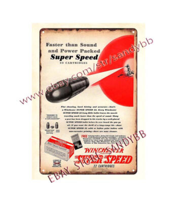 tin printing 1952 gunsammo Super Speed 22 Long Rifle Ammo tin sign