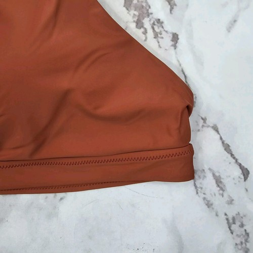 Top de Natación J Crew 3X Marrón Activo Longline Cuello Alto Acolchado Corte T Terracota - Imagen 3 de 11