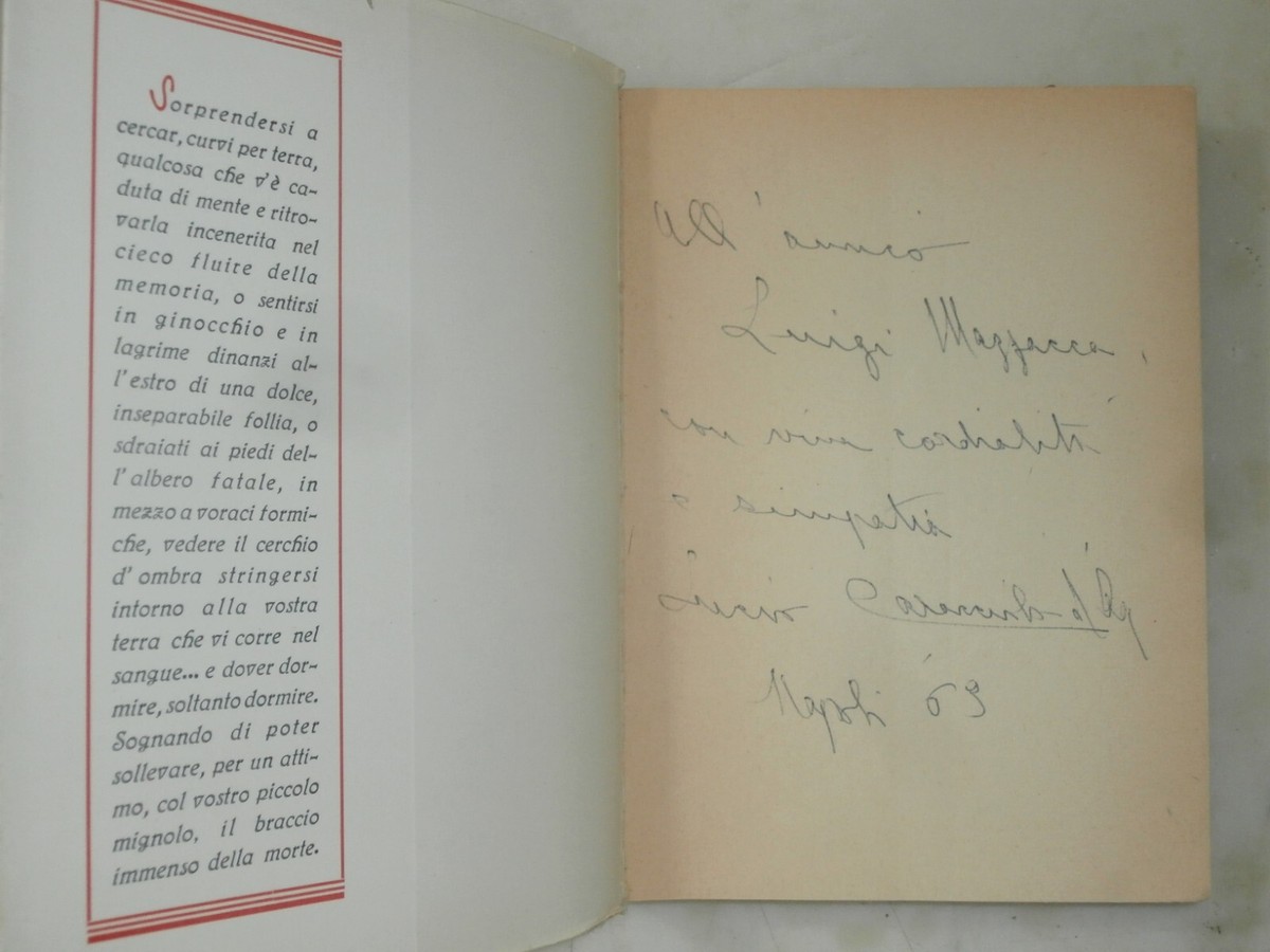 Raro Libro Personaggi e pretesti Lucio Caracciolo d'Aquara 1962