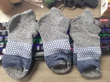 Bombas 3 pairs Women's Running Ankle socks - Size Medium 8-10.5 Grey