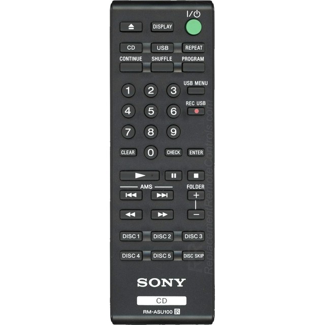 Sony RMASU100 CD Player Remote Control for CDPCE500 eBay