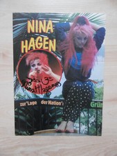 Nina Hagen autograph signed A4 magazine image