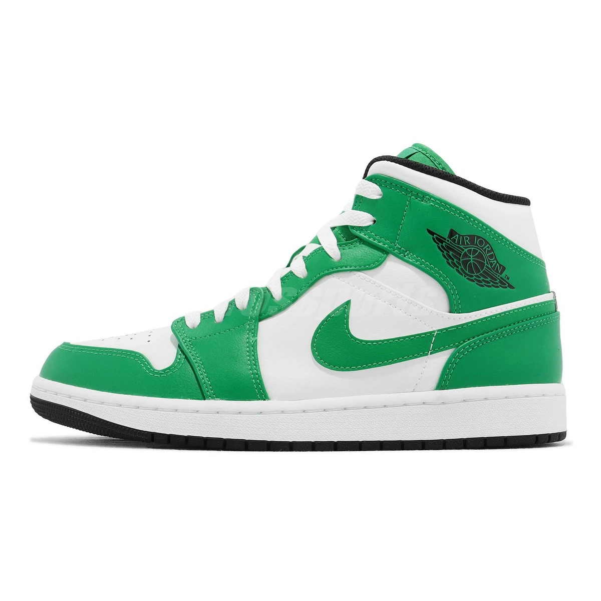 Nike Air Jordan 1 Mid Lucky Green White Black Men Casual Shoes AJ1