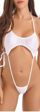 Micro White Bikini Monokini One Piece White Swimsuit Lingerie One Size 6-14