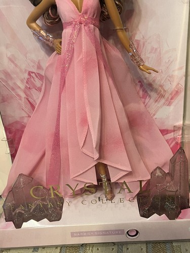 NRFB Beautiful Barbie Crystal Fantasy Collection Rose Quartz Doll with Shipper - Picture 10 of 18