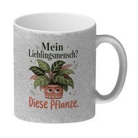 Glitzer-Kaffeebecher Pflanze Spruch - Tasse Mit Pflanzenhumor Mit Spruch: Mein