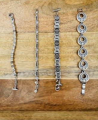 Brighton Retired Silver Tone Bracelets  Lot Of 4