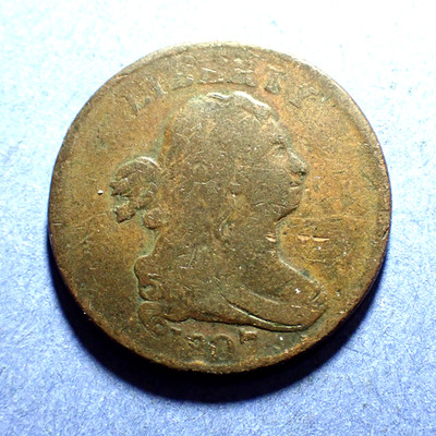 1807 Draped Bust Half Cent  G/VG details