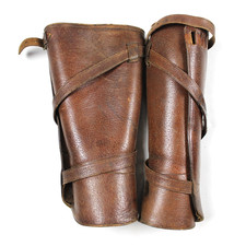 WWI US ARMY OFFICER DRESS UNIFORM LEATHER CHAPS GAITERS LEG WRAPS LEGGINGS