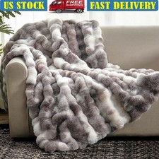 Faux Fur Throw Blanket Bubble Shape Cozy Fleece Gift Soft Warm Comfortable New