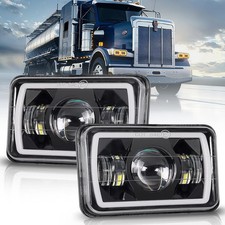 Baolicy 4X6 Inch Led Headlights Dot Approved 2Pcs High Beam White/Amber Drl