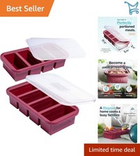 Silicone Freezer Tray with Lids 2-Pack Meal Prep Storage for Broth Soups