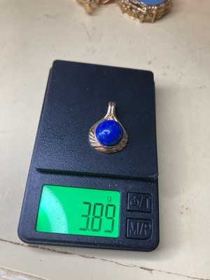 14k 585 Lapis Diamant Anhänger 3,89 Gramm Vintage 