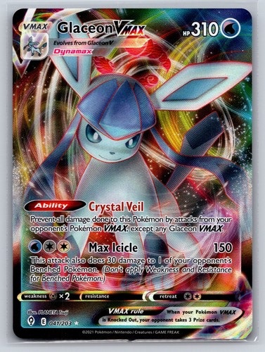 Glaceon VMAX 041/203 Evolving Skies Ultra Rare VMAX NM Pokemon TCG
