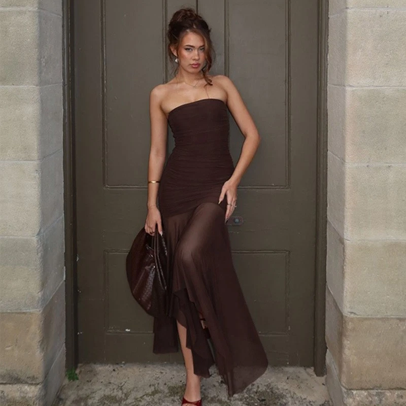 maxi backless dress White Halter Maxi Dress | Backless Plunge V-Neck Formal Gown | High Slit  Evening & Wedding Guest Dress | Summer Resort Wear main image 0