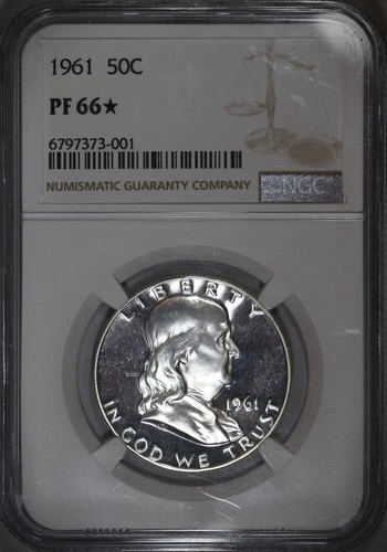 1961 Proof • Franklin Half Dollar 50C - NGC PF66☆ Star -  100% Stunning! #109
