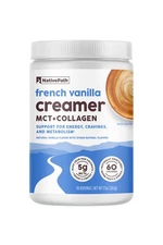 NativePath French Vanilla Collagen Coffee Creamer with MCT Oil, 20 Servings