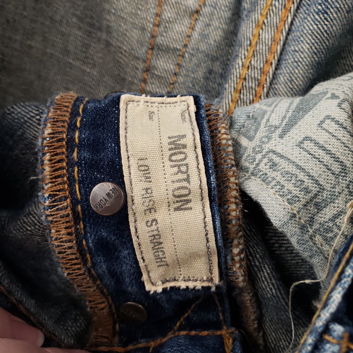 VINTAGE Ruehl 925 Jeans Mens 32x34 Blue Morton Straight Leg Button