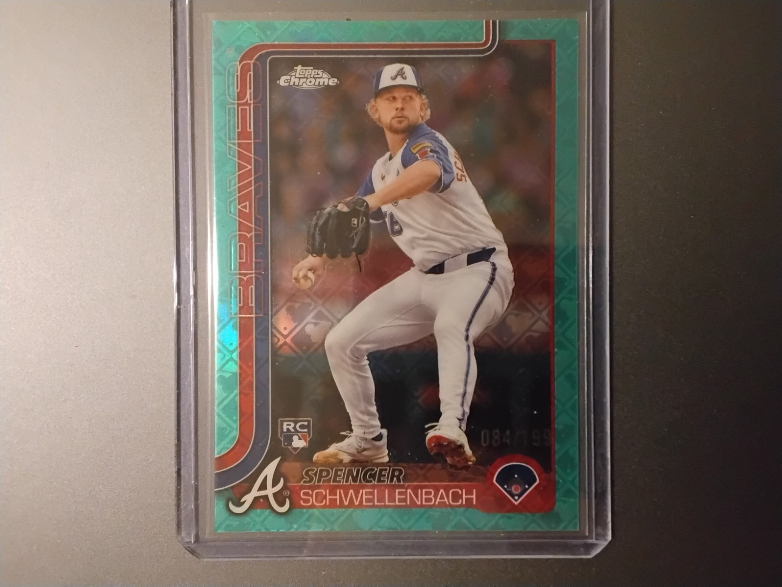 2025 Topps Chrome Logofractor Edition #203 Aqua Spencer Schwellenbach #84/199