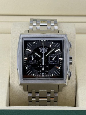 Tag Heuer Monaco Black Dial on Steel CW2111-0
