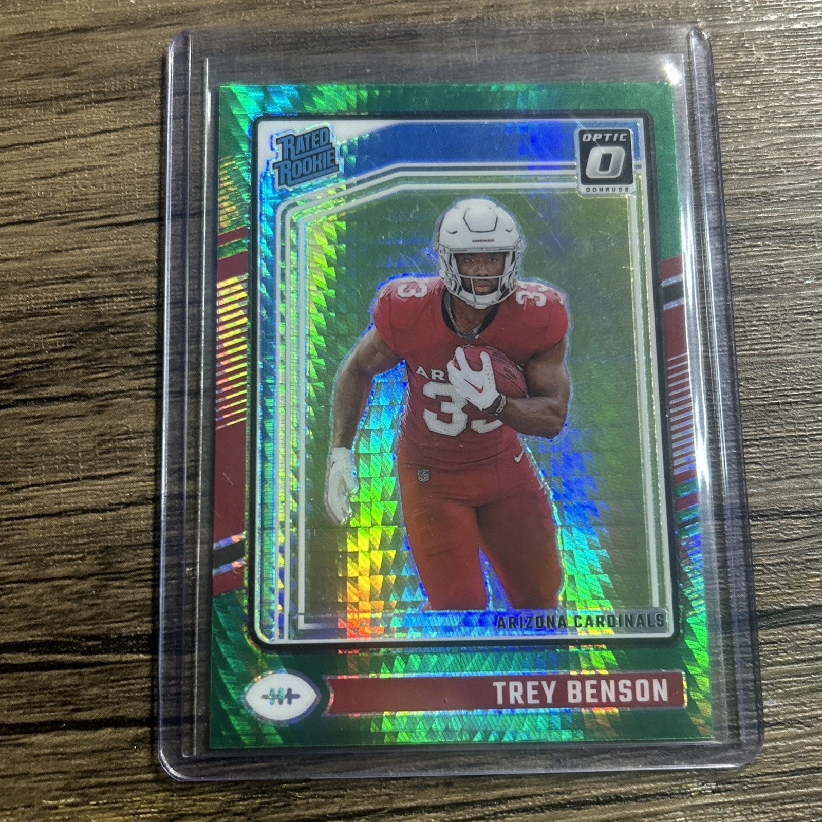 2024 Donruss Optic #293 Trey Benson Green Hyper Arizona Cardinals NM+