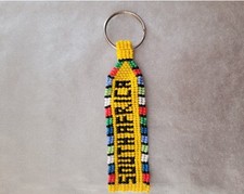 Beaded South African flag Keychain Keyring Handmade
