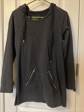 Marc New York Performance Women  s Sweatshirt Dark Gray Zip pocket Hooded Sz S