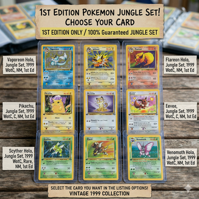 jungle set pokemon cards value 1st Edition Jungle and Fossil - Old Pokemon Cards - 100% Vintage