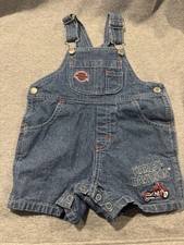 VTG Boys Girls Harley Davidson Denim Overalls Shortalls 6-9 Months Motorcycle