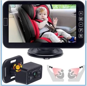 💪Baby Car Camera 7Inch Baby Monitor for Car with USB Plug&Play Easy Setup