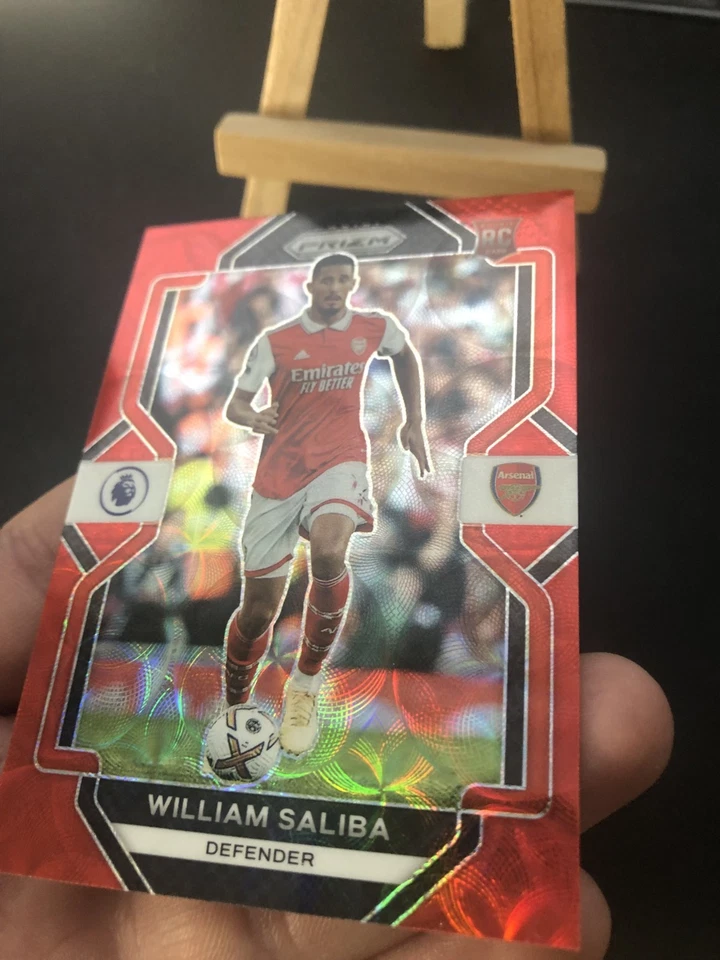 2022-23 Panini Prizm Premier League William Saliba Red /30 ! Rookie Arsenal #167 - Image 4 of 4