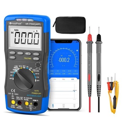 HoldPak Digital Multimeter Auto-ranging TRMS NCV Bluetooth Current Voltage Meter